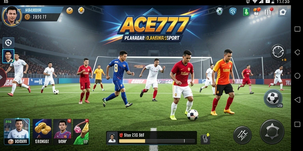 Screenshot ACE777 menampilkan momen seru dalam permainan olahraga.