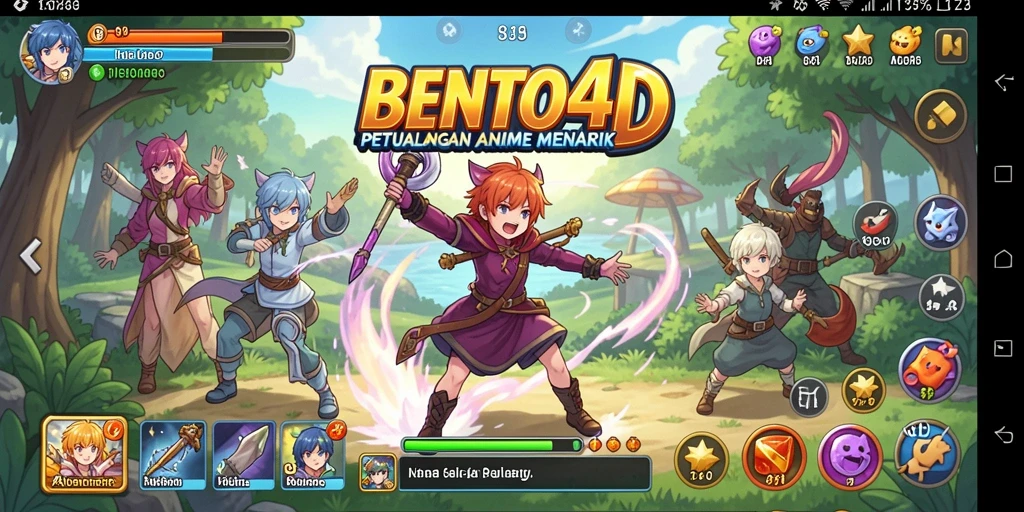 Screenshot BENTO4D menunjukkan aksi seru dalam dunia anime.