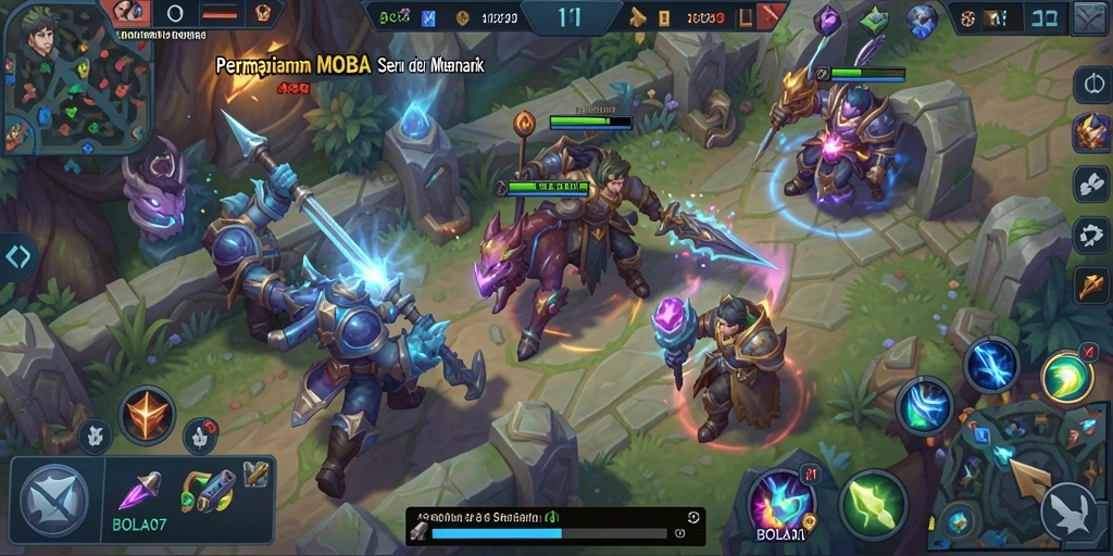 Gameplay seru BOLA07 dengan aksi MOBA yang menarik.
