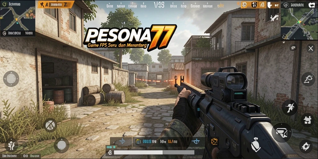 Tangkapan layar gameplay PESONA77 menampilkan aksi tembak-menembak yang mendebarkan.