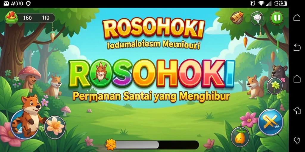 Tampilan gameplay ROSOHOKI yang penuh warna dan menghibur.