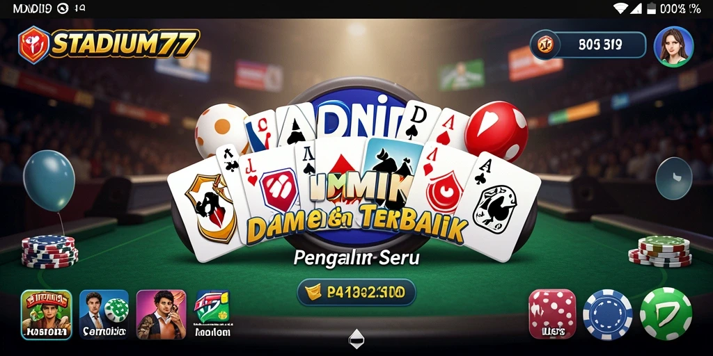 Screenshot STADIUM77 menunjukkan gameplay domino yang menegangkan dan menarik.
