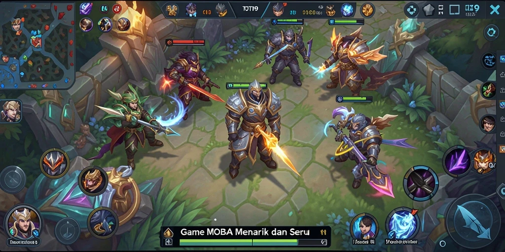 Gameplay TOTO9 yang penuh aksi dalam pertarungan tim.