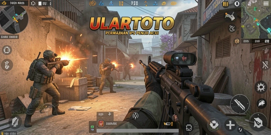 Tampilan gameplay menegangkan di ULARTOTO yang penuh aksi.