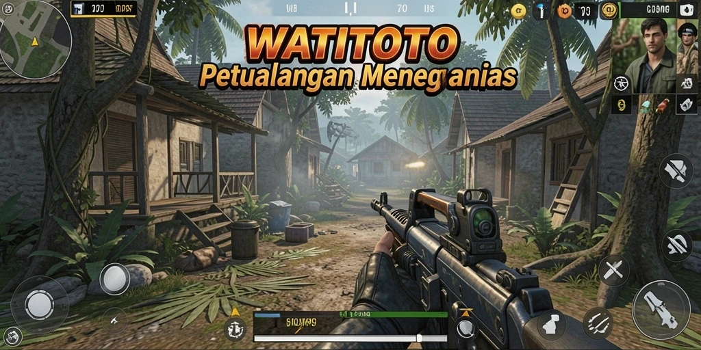 Tampilan gameplay WATITOTO yang menegangkan dengan aksi tembak-tembakan.